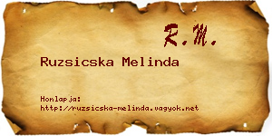 Ruzsicska Melinda névjegykártya