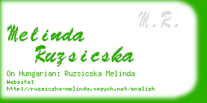 melinda ruzsicska business card